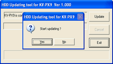 Confirmation screen appears. Push “Yes” to confirm it.