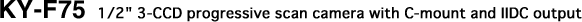 KY-F75 1/2" 3-CCD progressive scan camera with C-mount and IIDC output
