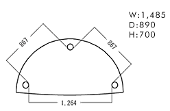 W:1,485~D:890~H:700